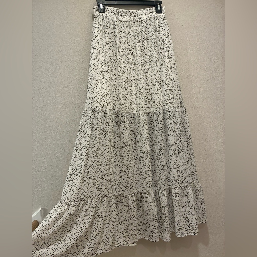 H&M White Dot Maxi Skirt